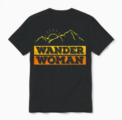 Wanderwoman Mountaineering Hiking Women Unisex T-Shirt - Black