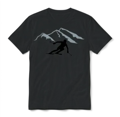 Skiing Unisex T-Shirt - Black