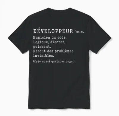 Développeur Définition Drôle Cadeau Humour Informatique Unisex T-Shirt - Black