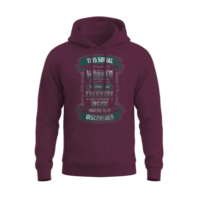 Social Worker Job Pedagogy Big Heart Unisex Hoodie - Maroon