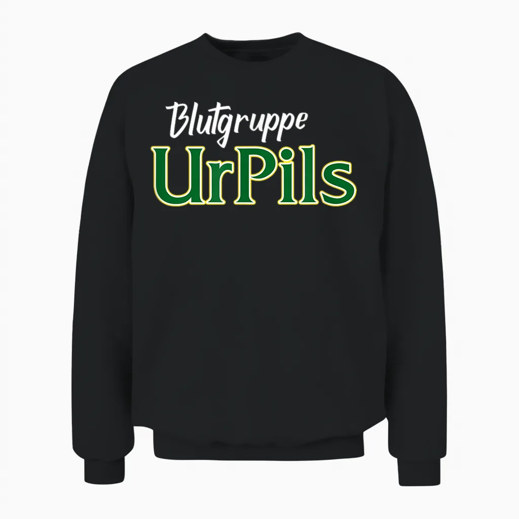 Blood Group Urpils - Saarland Beer T-Shirt, Black Unisex Sweatshirt in Black