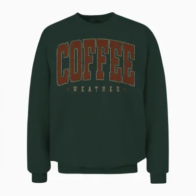 Retro Coffee Weather Unisex Sweatshirt - Forest