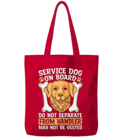Service Dog Trainer Service Dog on Board Dog Owner Tote Bags - Red