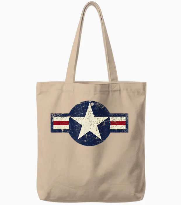 Millésime 1947 à Présent Style Aviation Militaire Américaine Roundel Tote Bags in Natural