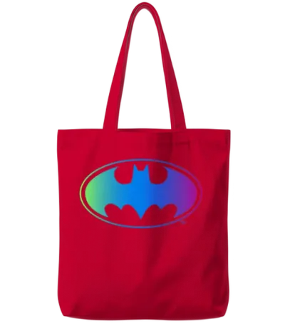 Batman Neon Logo Colors Tote Bags - Red
