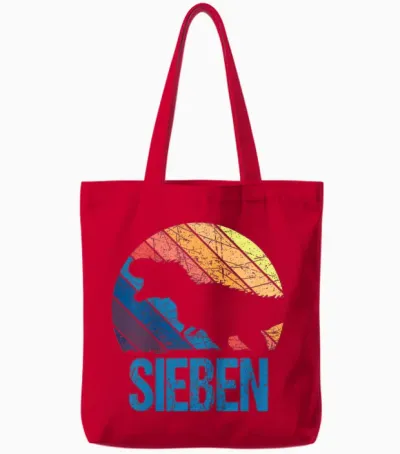 Dino 7 Jahre | Dinosaurier | 7. Geburtstag Junge Dino-Fan Tote Bags - Red