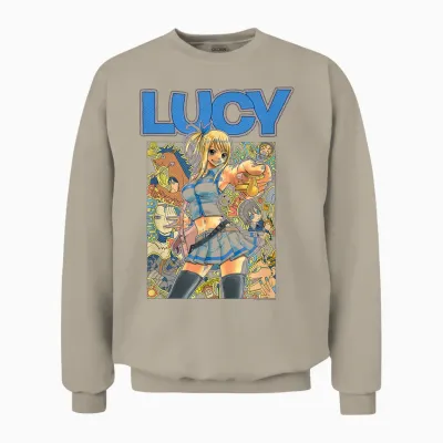 Fairy Tail Lucy and Her Celestial Spirits Fantasy Anime Unisex Sweatshirt - Sand
