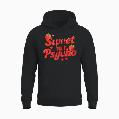 Sweet but Psycho / Y2k Statement Unisex Hoodie - Black