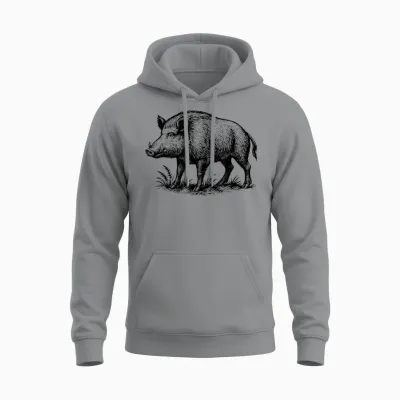 Wild Boar Hunting Gift, Wild Pig Hunter Outfit for Men and Women Unisex Hoodie - Sport Grey