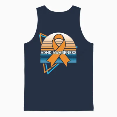 Adhd Awareness Retro Unisex Tank Top - Navy
