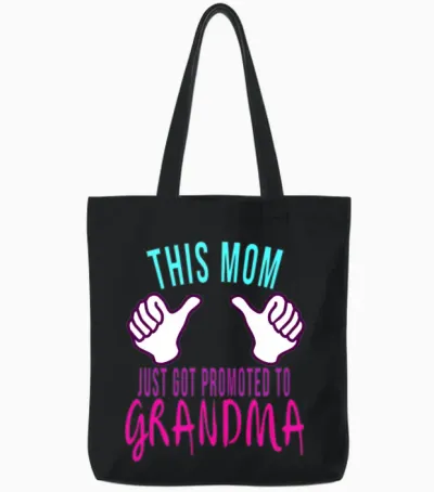 New Grandma Baby Shower Gender Reveal Party Tote Bags - Black
