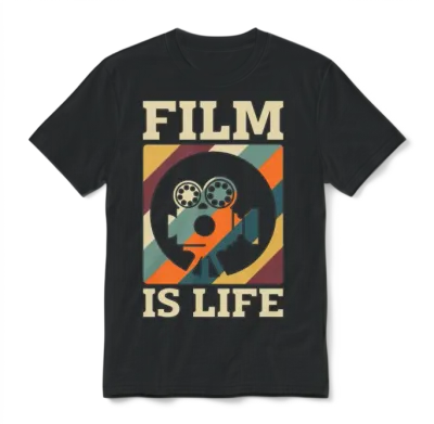 Filmmaking Film Is Life Retro Director Filmmaker Unisex T-Shirt - Black