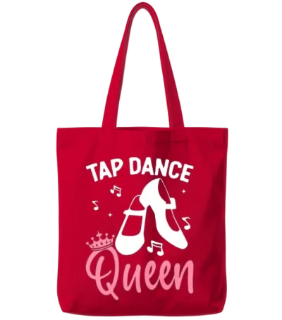 Dancing Female Tap Dancer Tote Bags - Red