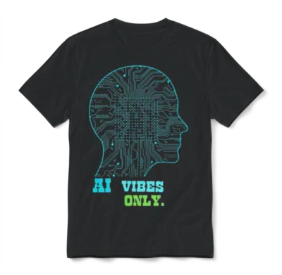 Ai Vibes Only: Neural Network Brain Design Unisex T-Shirt - Black