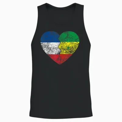 Senegalese Heart Flag | France Senegal Roots Vintage Unisex Tank Top - Black