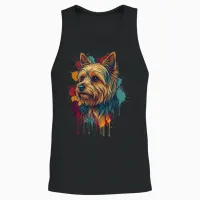 Yorkshire Terrier Coloré Unisex Tank Top in Black - 2