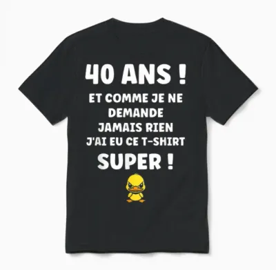 Draw Idea Funny 40 Years Funny Birthday 40 Years Unisex T-Shirt - Black