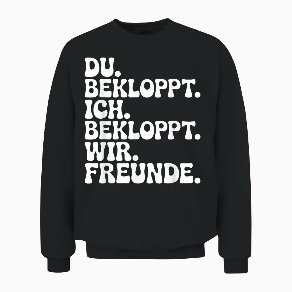 Du Bekloppt Ich Bekloppt Wir Freunde Unisex Sweatshirt in Black