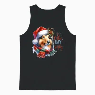 Collie Day Wishes Unisex Tank Top - Black