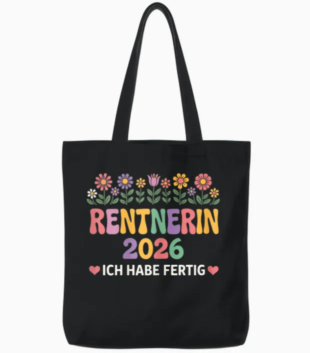 Damen Rentnerin 2026 Ich Habe Fertig Rente Frau Tote Bags in Black