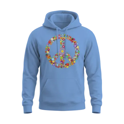 Peace Sign Peace Unisex Hoodie - Carolina Blue