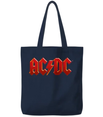 Ac/dc Classic Logo with Lightning Bolt Tote Bags - Navy