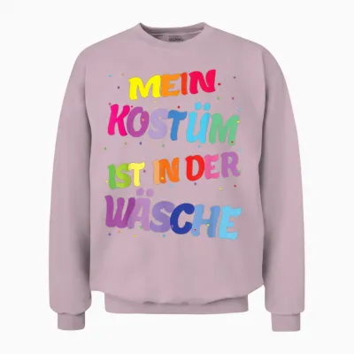 Carnival Costume My Costume Is in the Laundry T-Shirt, Black Unisex Sweatshirt - Light Pink
