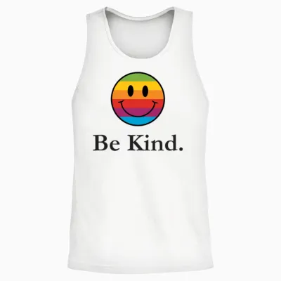 Be Kind Smile Face Retro Unisex Tank Top - White