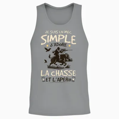 Simple Guy J'adore La Chasse Et L'apéro Humour Hunter Unisex Tank Top - Sport Grey