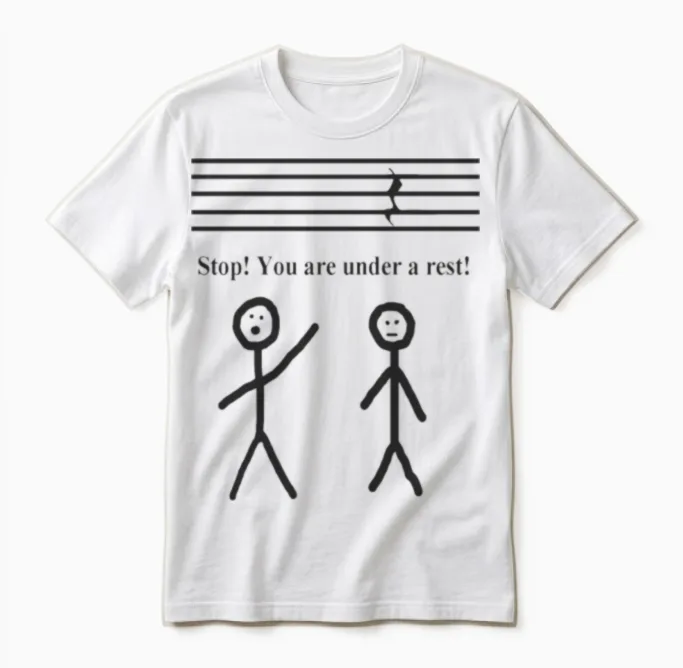 Funny Music Joke2 - Lovers Unisex T-Shirt in White