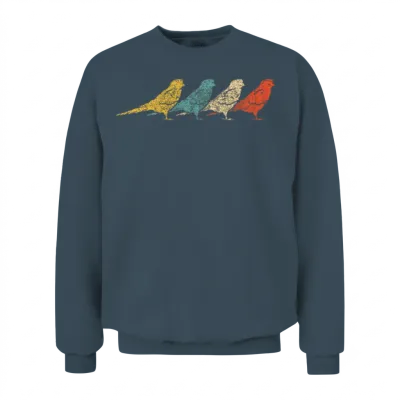 Vintage Retro Budgie Bird Budgerigar Unisex Sweatshirt - Dark Heather