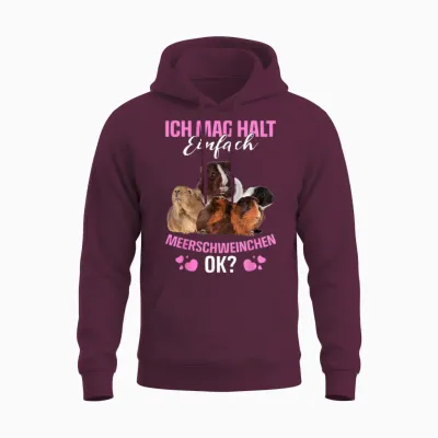 Ich Mag Halt Einfach Meerschweinchen Ok? Guinea Pig Unisex Hoodie - Maroon