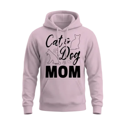 Dog Cat Mama Dog Mama Dog Lover - Cat & Dog Mom Unisex Hoodie - Light Pink