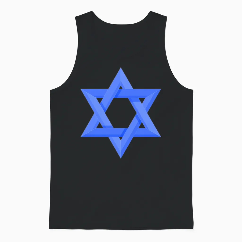 Star of David Unisex Tank Top in Black