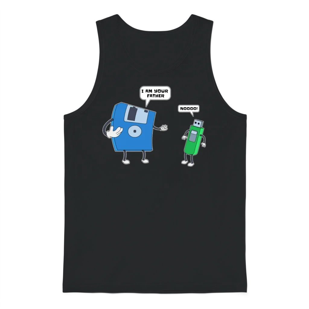Computer Engineering Father & Son Floppy Disk Gift Unisex Tank Top - Black