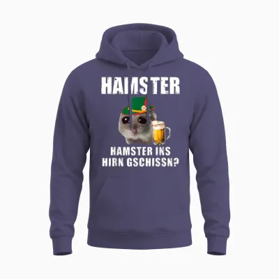 Hamster Ins Hirn Gschissn Unisex Hoodie - Heather Sport Dark Navy