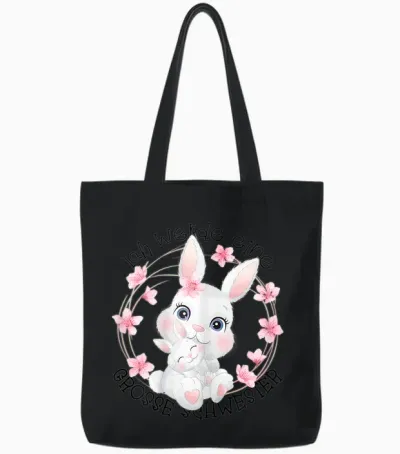 Ich Werde Große Schwester 2026 Tote Bags - Black
