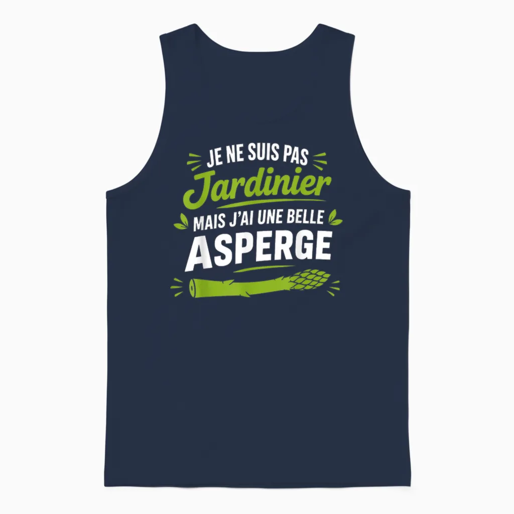 Je Ne Suis Pas Jardinier Drole Humour Citation Beauf Unisex Tank Top in Navy