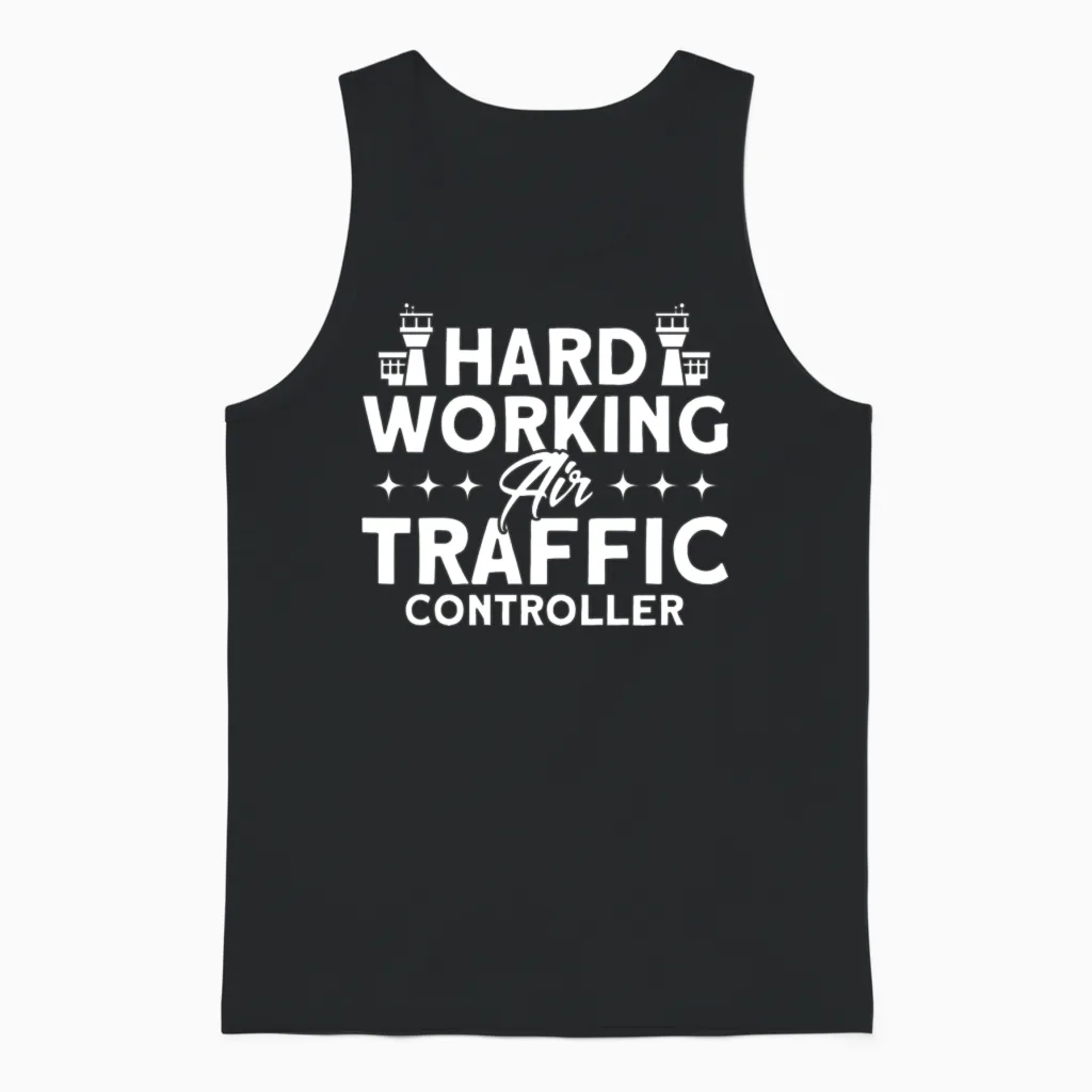 Air Traffic Control Airport Gift Unisex Tank Top in Black