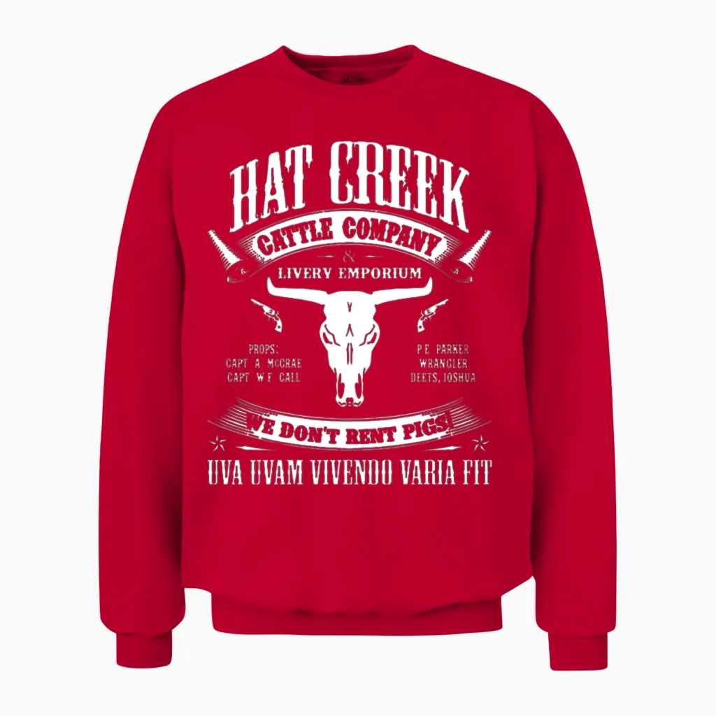 Hat Creek Cattle Company Unisex Sweatshirt in Red