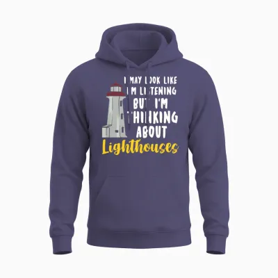 Funny Lighthouse Illustration Unisex Hoodie - Heather Sport Dark Navy