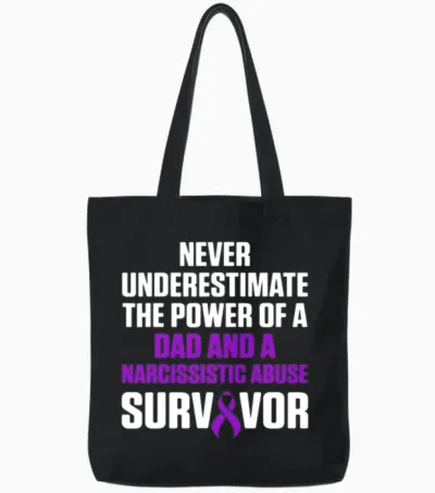 World Narcissistic Abuse Awareness Dad Survivor Tote Bags - Black
