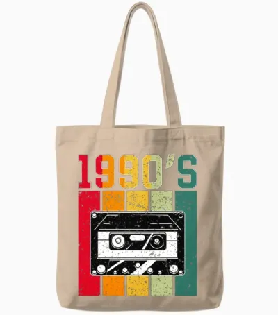 Retro - 1990s Tote Bags - Natural