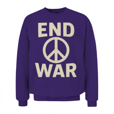 End War Peace Sign Graphic Unisex Sweatshirt - Purple