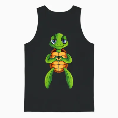 Schildkröten Kinder Jungen Mädchen Damen Schildkröte Unisex Tank Top - Black