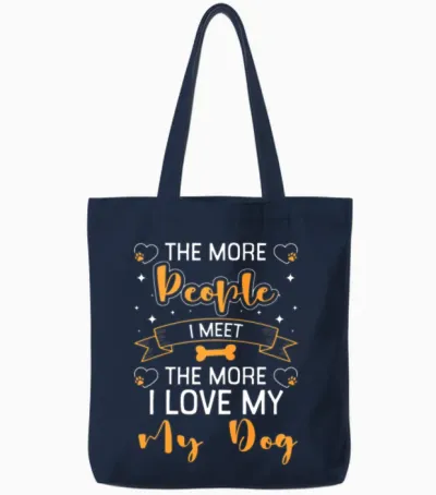 Dog Lover Dog Love Mistress Dog Breed Tote Bags - Navy