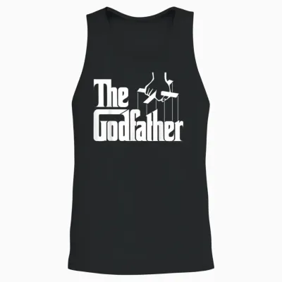 The Godfather Original White Title Logo Unisex Tank Top - Black