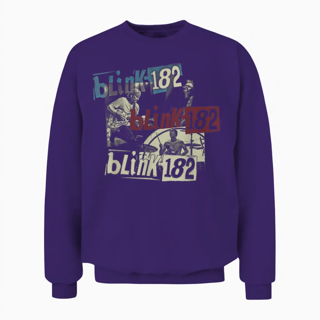 Official Blink-182 Photo Unisex Sweatshirt in Purple