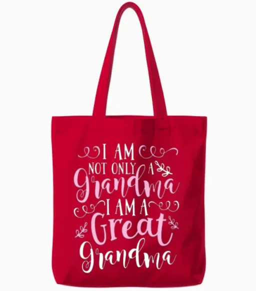 Cute Great Grandma Great Grandma Tote Bags in Red