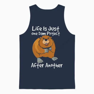 Funny Beaver Project Manager Unisex Tank Top - Navy